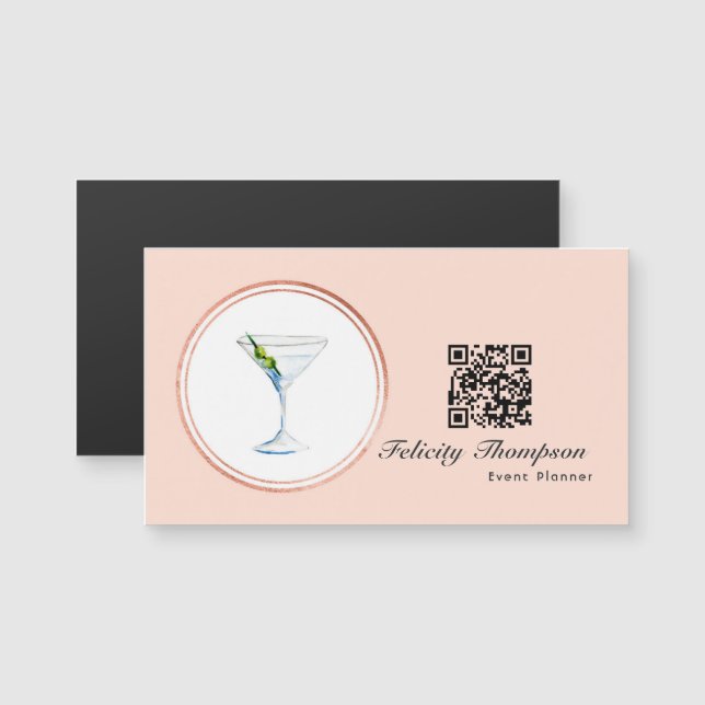 Carte Magnétique Code QR du planificateur d'événements Gold et Blus (Devant / Derrière)