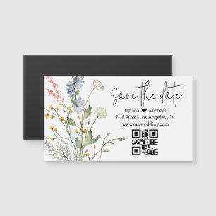 Carte Magnétique code qr floral minimal enregistrer l'aimant de dat