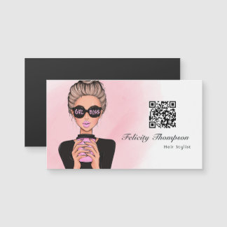 Carte Magnétique Code QR Girl Boss