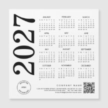 Code QR Logo Calendrier 2027 Affaires Noir & Blanc