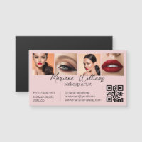 code qr maquilleuse 4 photo aimant de business ros