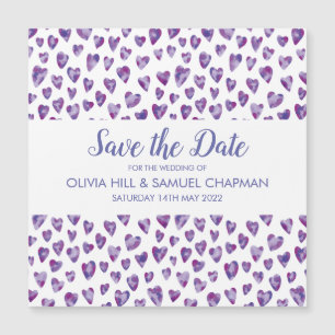 Carte Magnétique Coeur d'aquarelle pourpre