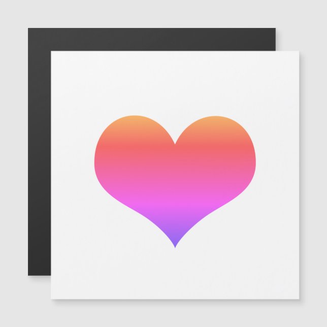 Carte Magnétique Coeur rose mignon Saint Valentin Couleur blanche p (Devant / Derrière)