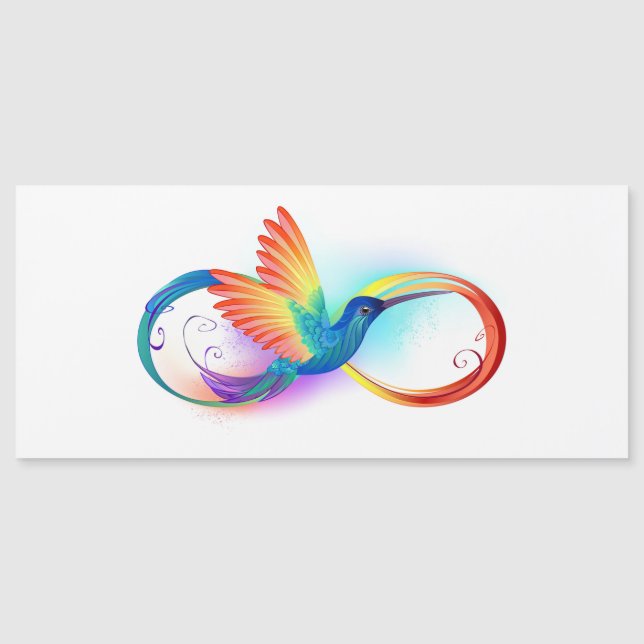 Carte Magnétique Colibri arc-en-ciel avec symbole Infinity (Devant)
