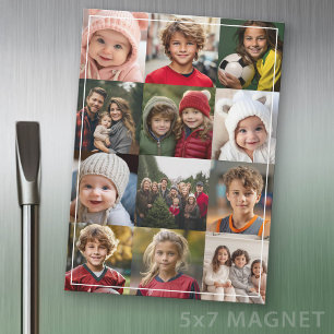 Carte Magnétique Collage de 12 photos - Uniquement des photos - Mag