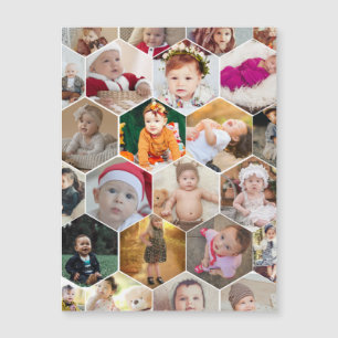 Carte Magnétique Collage de photos en hexagone