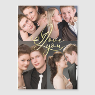 Carte Magnétique Collage photo de Saint-Valentin Je t'aime