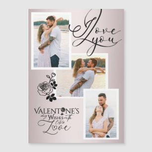 Carte Magnétique Collage photo élégant pour la Saint-Valentin
