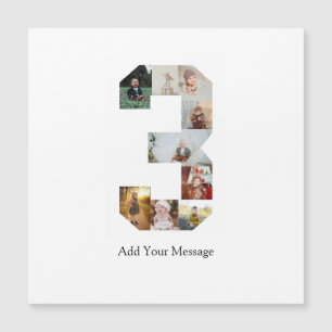 Carte Magnétique Collage photo noir et blanc numéro 3