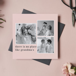 Carte Magnétique Collage Photo Pastel Pink Meilleur grand-mère Pois