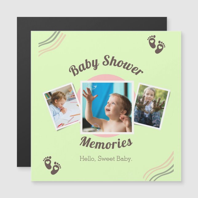 Carte Magnétique Collage photo pour bébé personnalisé Jeu d'oreille (Devant / Derrière)