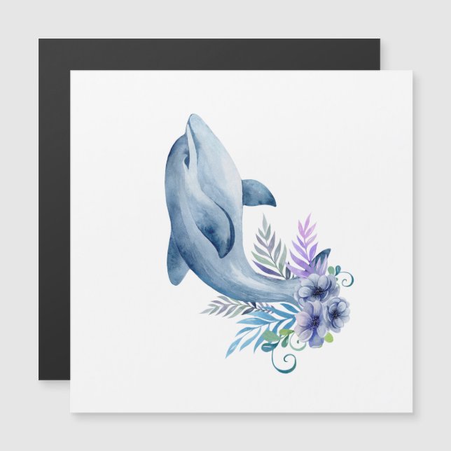 Carte Magnétique Collection de design Happy Dolphin   (Devant / Derrière)