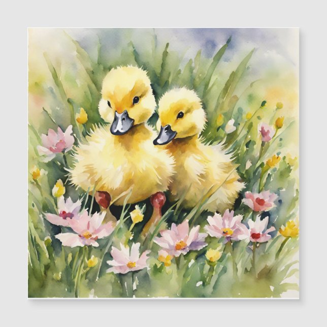 Carte Magnétique Colliers d'aquarelle dans le pré Fleur sauvage (Devant)