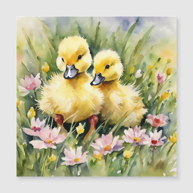 Carte Magnétique Colliers d'aquarelle dans le pré Fleur sauvage (Devant)