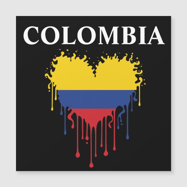Carte Magnétique Colombie stupéfiant Déchirer le drapeau du coeur (Devant)
