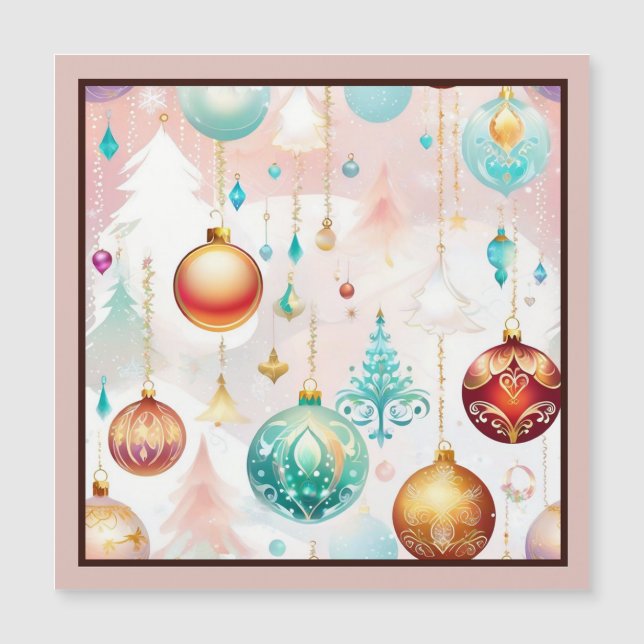 Carte Magnétique Colorful Christmas Balls Magnetic Card (Devant)