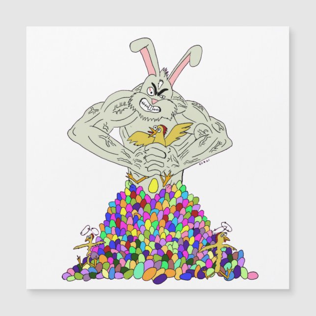 Carte Magnétique Comment le lapin de Pâques obtient ses oeufs (Devant)