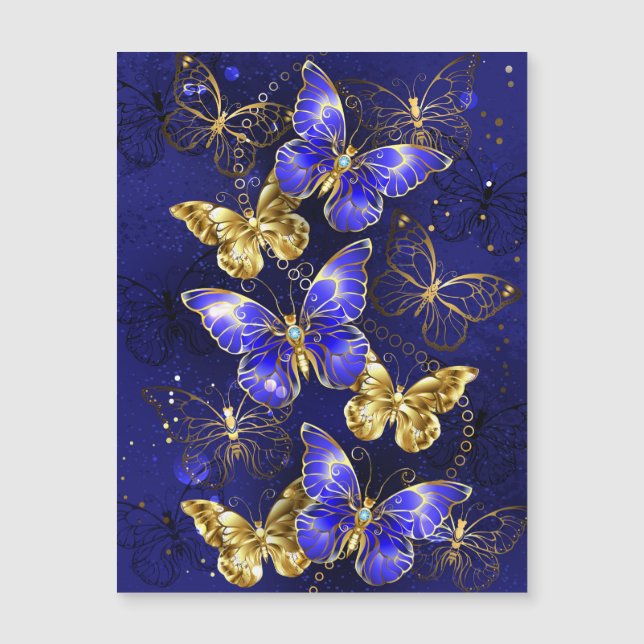 Carte Magnétique Composition avec papillons Sapphire (Devant)