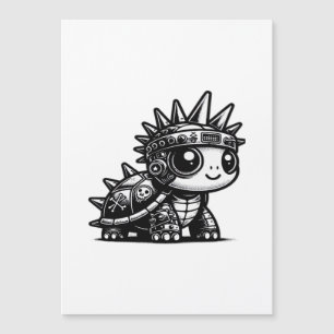 Carte Magnétique Conception d'art vintage de tortue cyborg Whimsigo