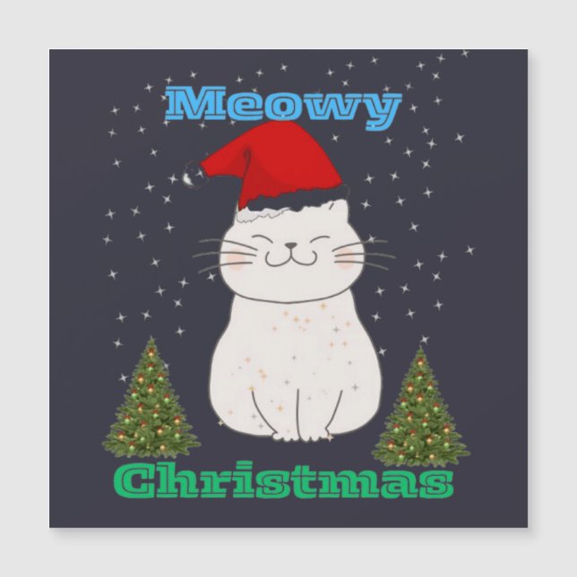 Carte Magnétique Conception de chat mignon pour Noël | Calendrier d (Devant)