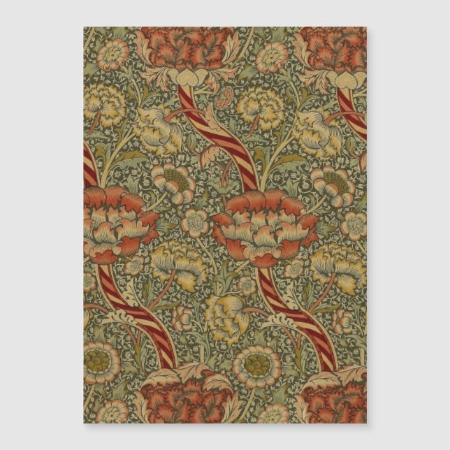 Carte Magnétique Conception de damas floral anglais William Morris  (Devant)