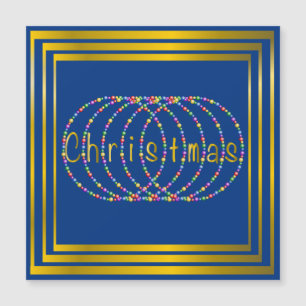 Carte Magnétique Conception de lumières de Noël sur le bleu avec de