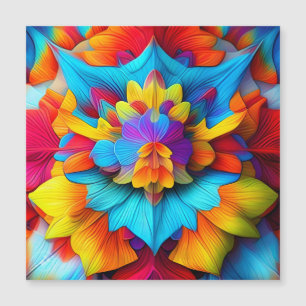 Carte Magnétique Conception de Mandala Florale colorée