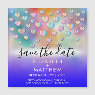 Carte Magnétique Conception de speckles de coeur colorés