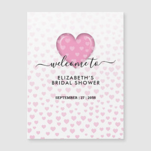 Carte Magnétique Conception Élégante de Cœur Rose et de Taches