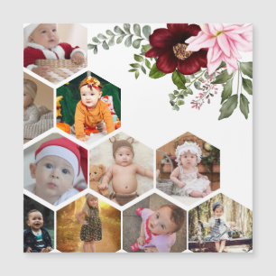 Carte Magnétique Concevez Votre Propre Collage De 10 Photos Florale
