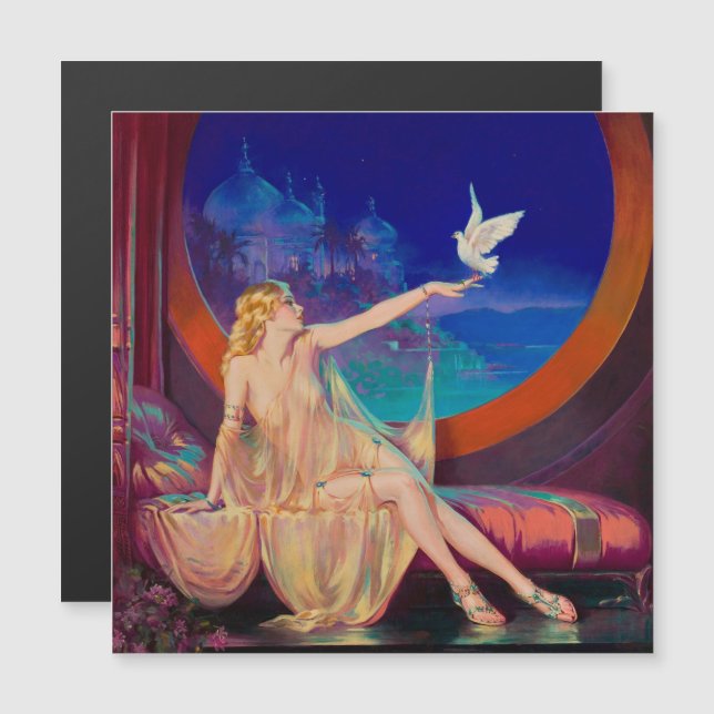 Carte Magnétique Concubine de Sultana le sultan arabe 1925 (Devant / Derrière)