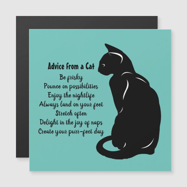Carte Magnétique Conseil d'un aimant de design de chat (Devant / Derrière)