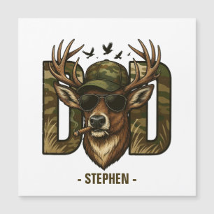 Carte Magnétique Cool Camouflage Papa - Cerf avec lunettes de solei