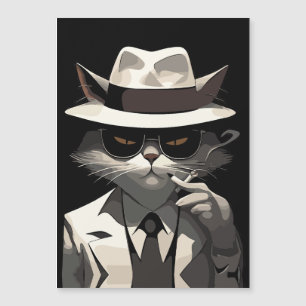 Carte Magnétique Cool Cat Noir : Suave et mystérieuse Feline