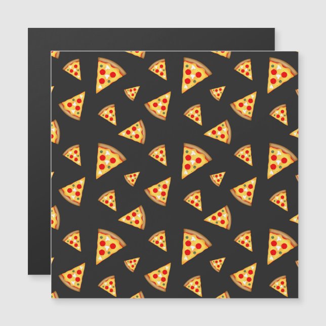 Carte Magnétique Cool et fun pizza tranches motif (Devant / Derrière)