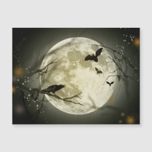 Carte Magnétique Corneilles Éffrayantes de la Lune d'Halloween