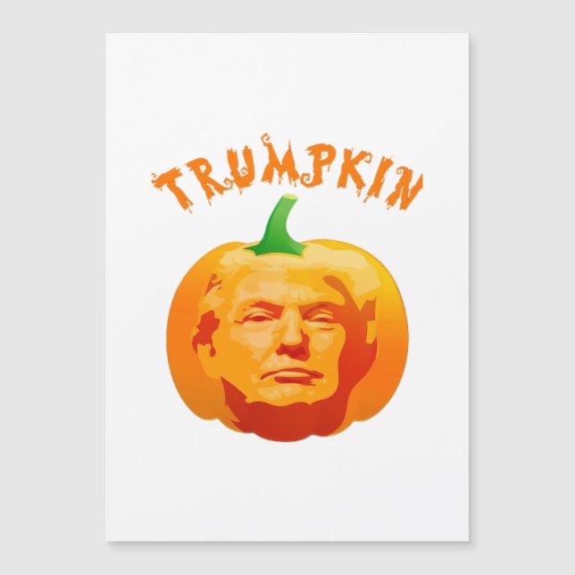 Carte Magnétique Costume drôle d'Halloween de Trumpkin – Style MAGA (Devant)