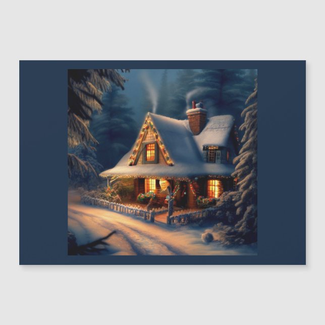 Carte Magnétique Cottage de Noël 1 (Devant)