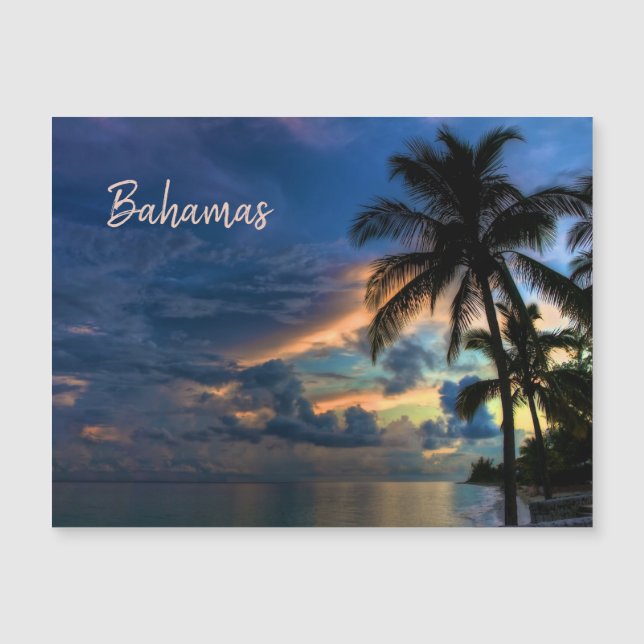 Carte Magnétique Coucher de soleil dans le paradis tropical des Bah (Devant)