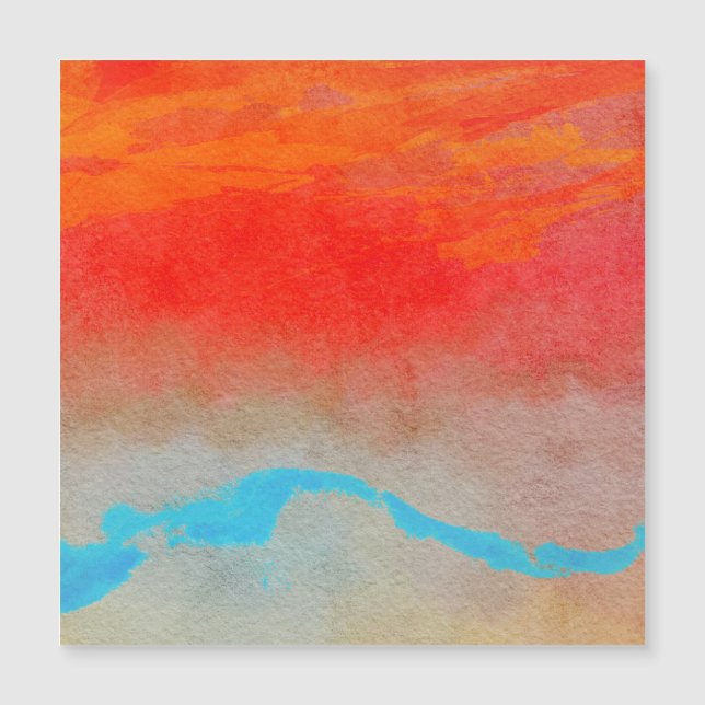 Carte Magnétique Coucher de soleil sur l'océan Abstrait (Devant)