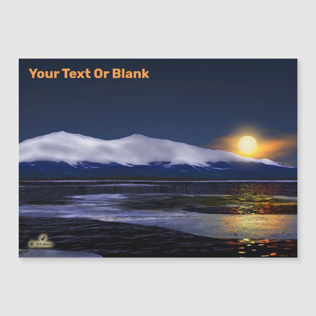 Carte Magnétique Coucher Du Soleil Sur La Glace (Devant)