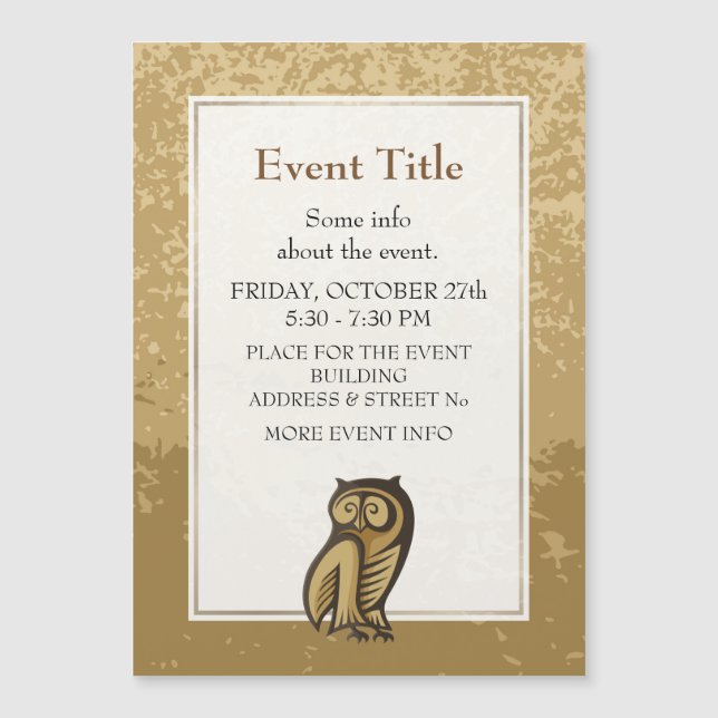 Carte Magnétique Couleur du symbole de hibou (Devant)