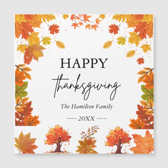 Carte Magnétique Cozy Fall Thanksgiving Dinner Party (Devant)