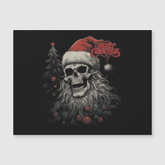 Carte Magnétique Crâne de squelette Noël joyeux drôle Santa apparié