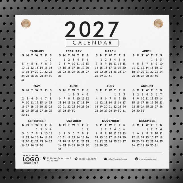 Carte Magnétique Create Your Own 2027 Business Logo Calendar (create our own 2027 custom logo calendar)