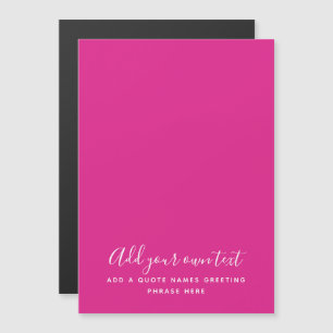 Carte Magnétique Créer son propre texte personnalisé CERISE ROSE