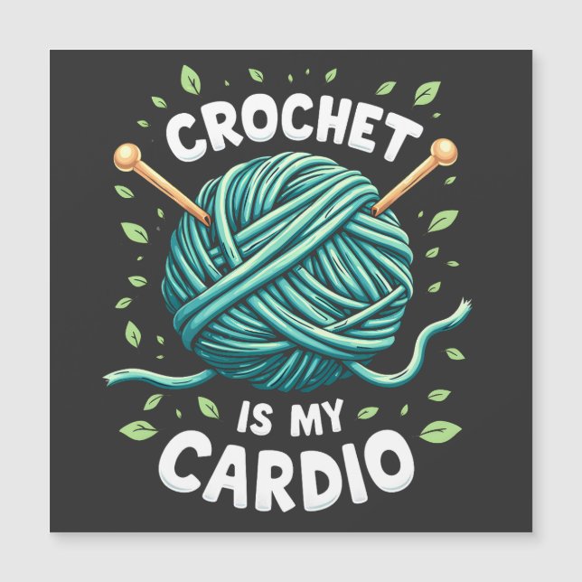 Carte Magnétique Crochet est mon cardio Fil à coudre Fitness (Devant)