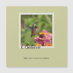 Carte Magnétique Croire Hummingbird Rose Zinnia Flower