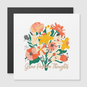 Carte Magnétique Croissance des pensées positives - Floral Inspirat