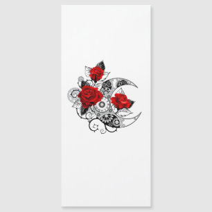 Carte Magnétique Croissant mécanique avec roses rouges